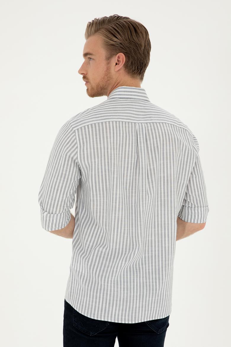 Erkek Gri Uzun Kollu Gömlek - 50288678037