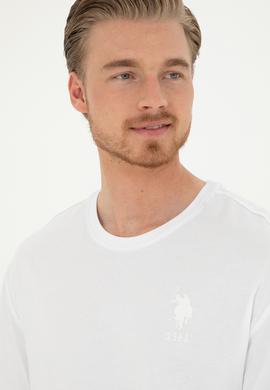 Erkek Comfort Fit Bisiklet Yaka Beyaz Tişört - 50281079019