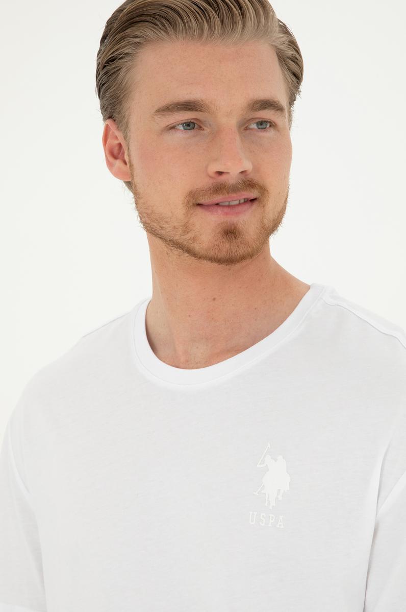 Erkek Comfort Fit Bisiklet Yaka Beyaz Tişört