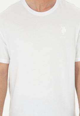 Erkek Comfort Fit Bisiklet Yaka Beyaz Tişört - 50281079019