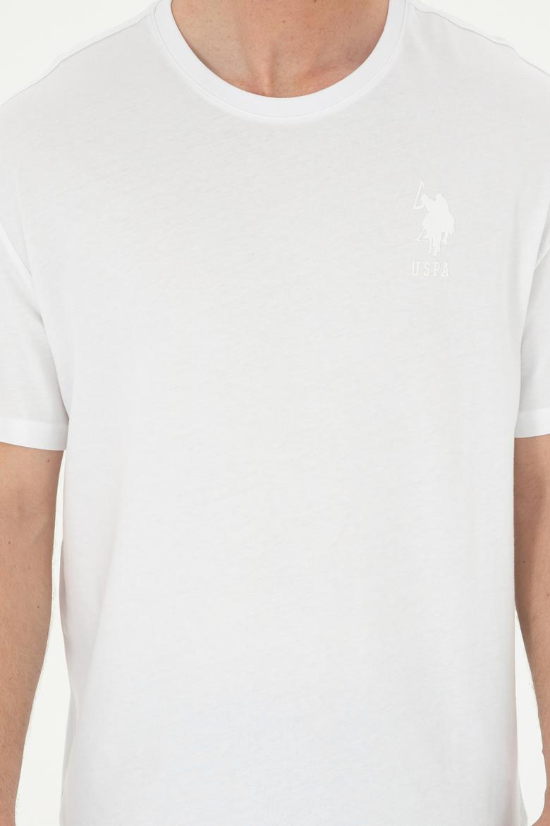 Erkek Comfort Fit Bisiklet Yaka Beyaz Tişört - 50281079019