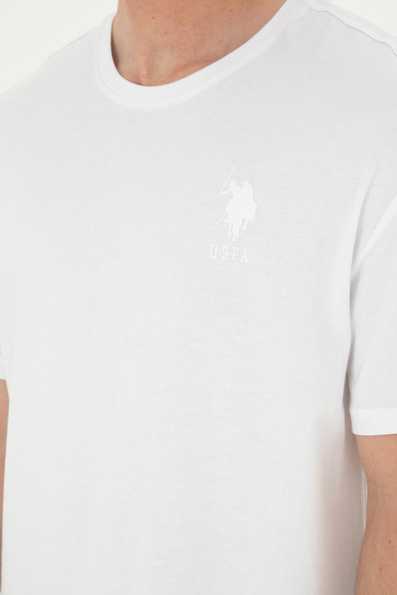 Erkek Comfort Fit Bisiklet Yaka Beyaz Tişört - 50281079019