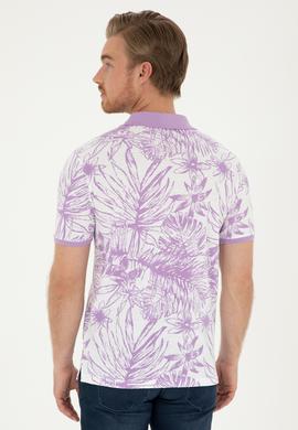 Erkek Regular Fit Polo Yaka Lila Tişört - 50281518011