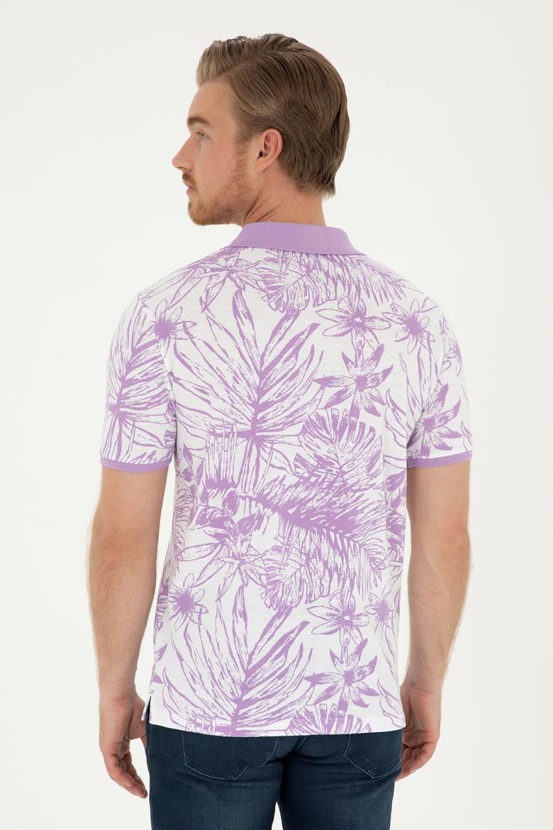 Erkek Regular Fit Polo Yaka Lila Tişört - 50281518011