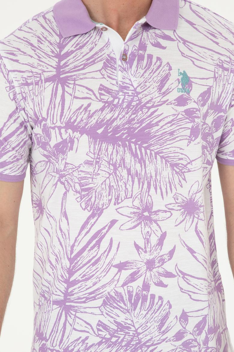 Erkek Regular Fit Polo Yaka Lila Tişört - 50281518011