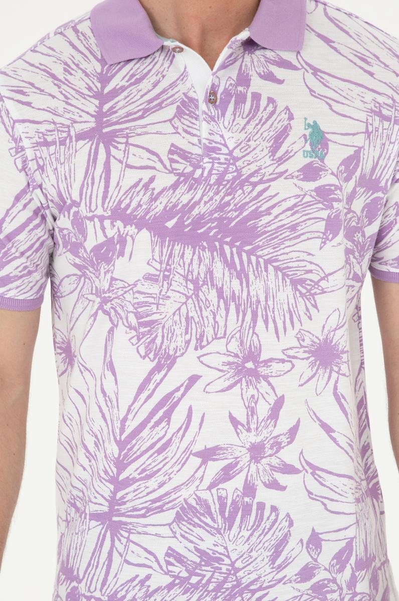 Erkek Regular Fit Polo Yaka Lila Tişört