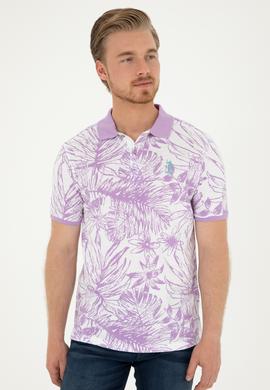 Erkek Regular Fit Polo Yaka Lila Tişört - 50281518011