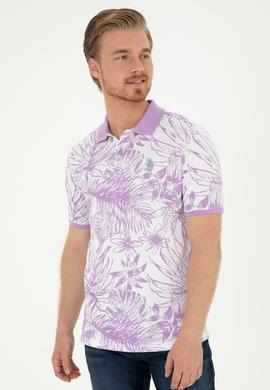 Erkek Regular Fit Polo Yaka Lila Tişört - 50281518011