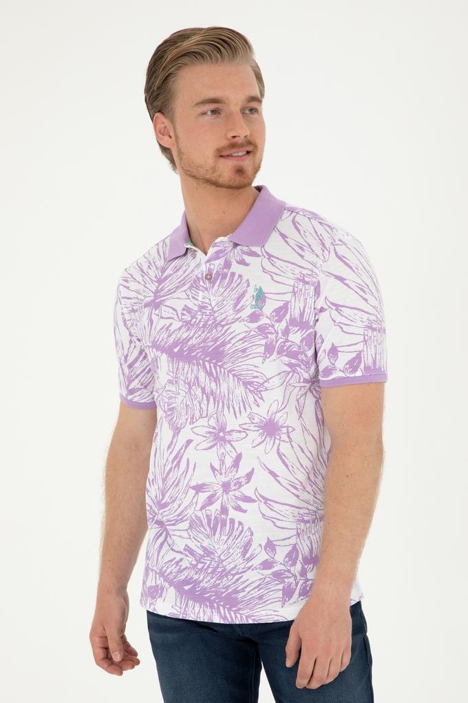 Erkek Regular Fit Polo Yaka Lila Tişört