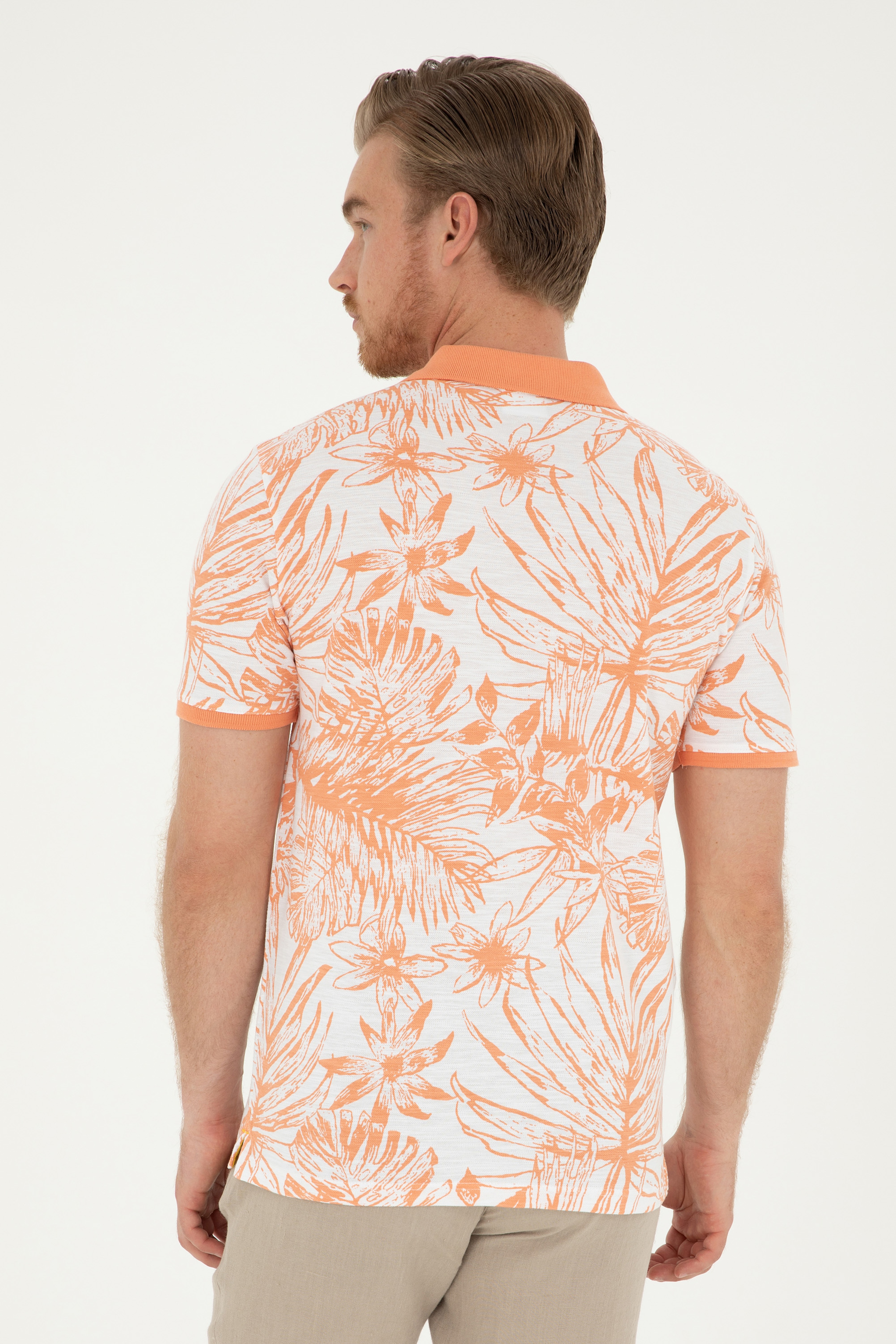 Erkek Regular Fit Polo Yaka Somon Tişört - Image 5