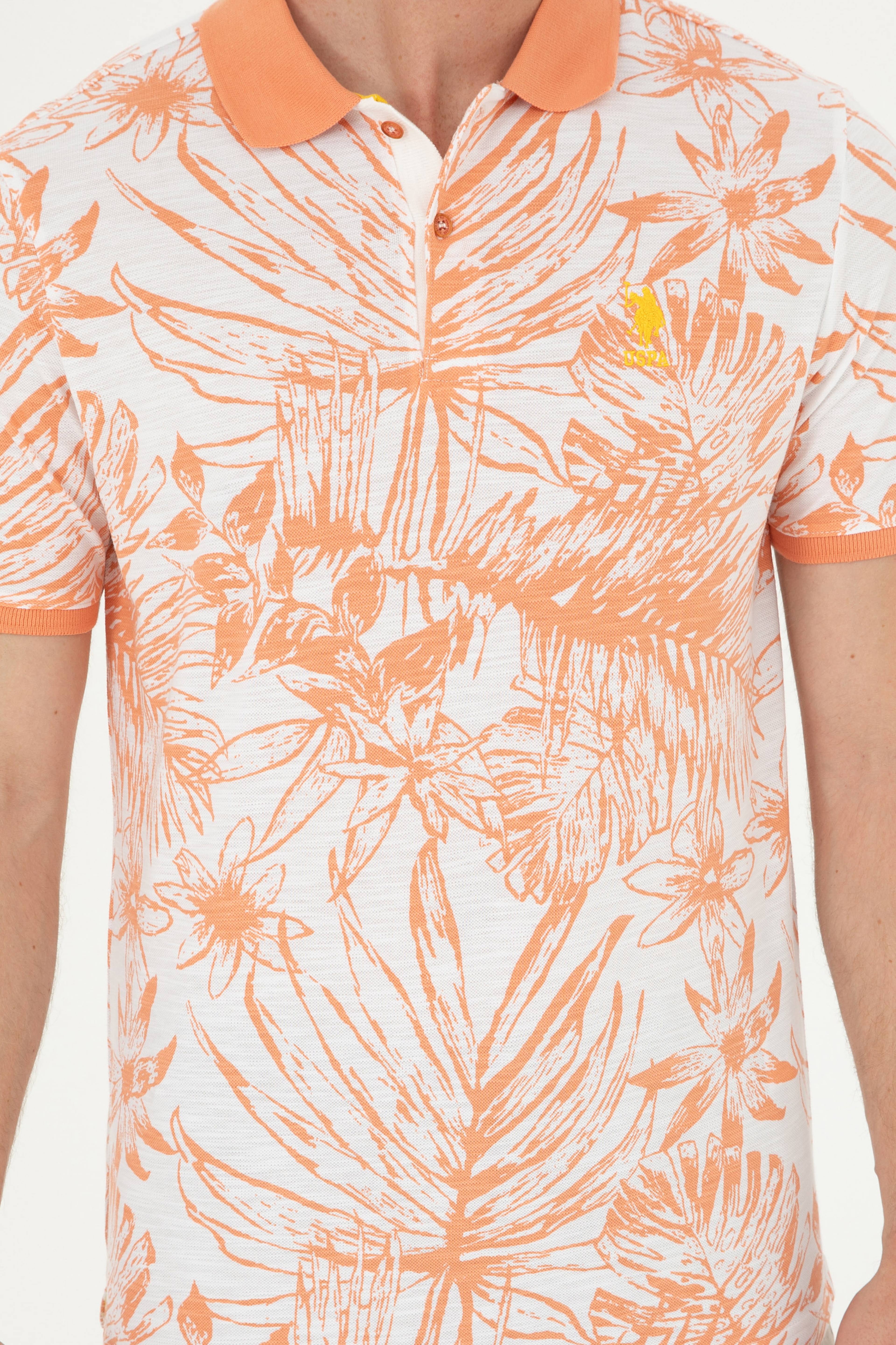 Erkek Regular Fit Polo Yaka Somon Tişört - Image 6