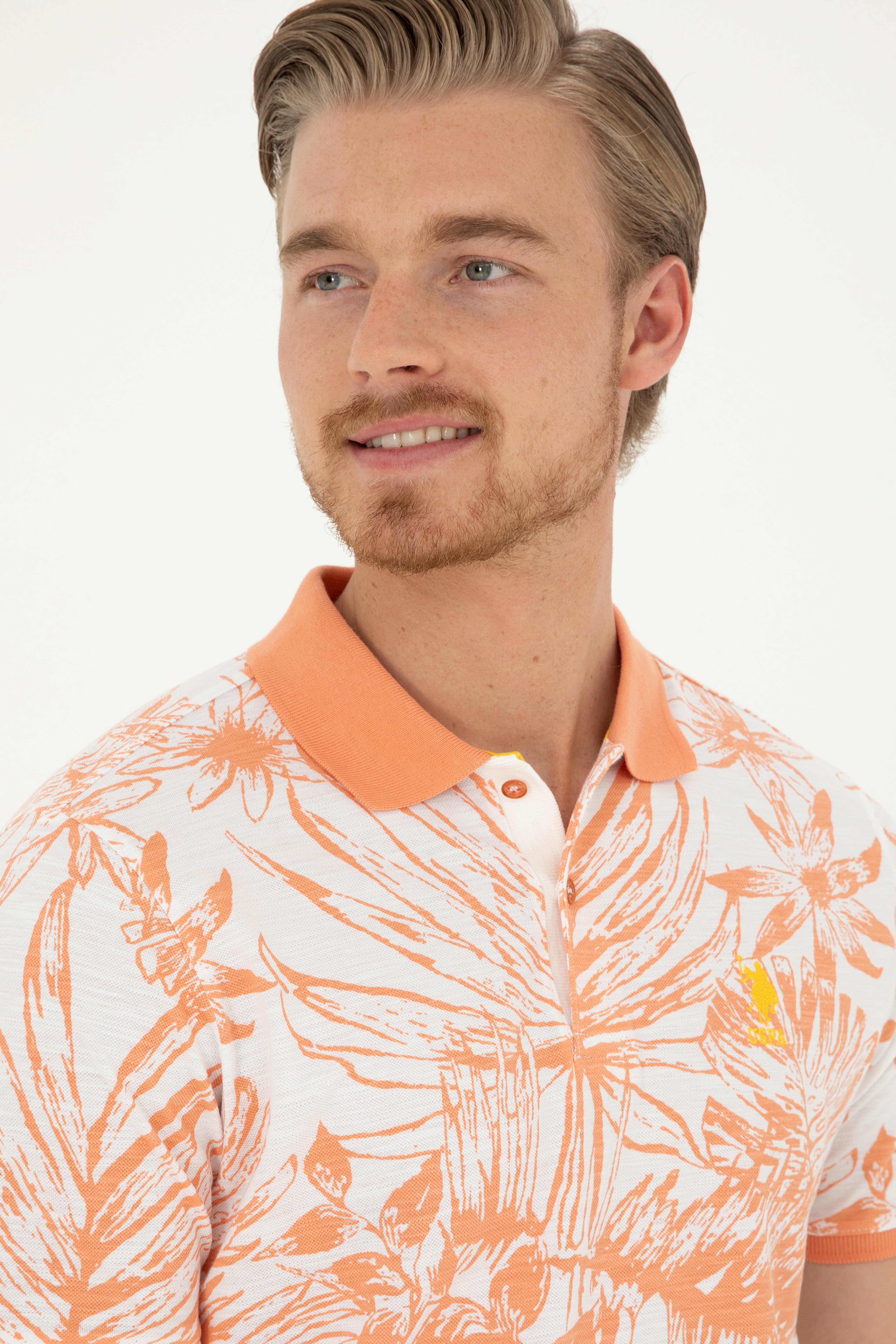 Erkek Regular Fit Polo Yaka Somon Tişört - Image 2