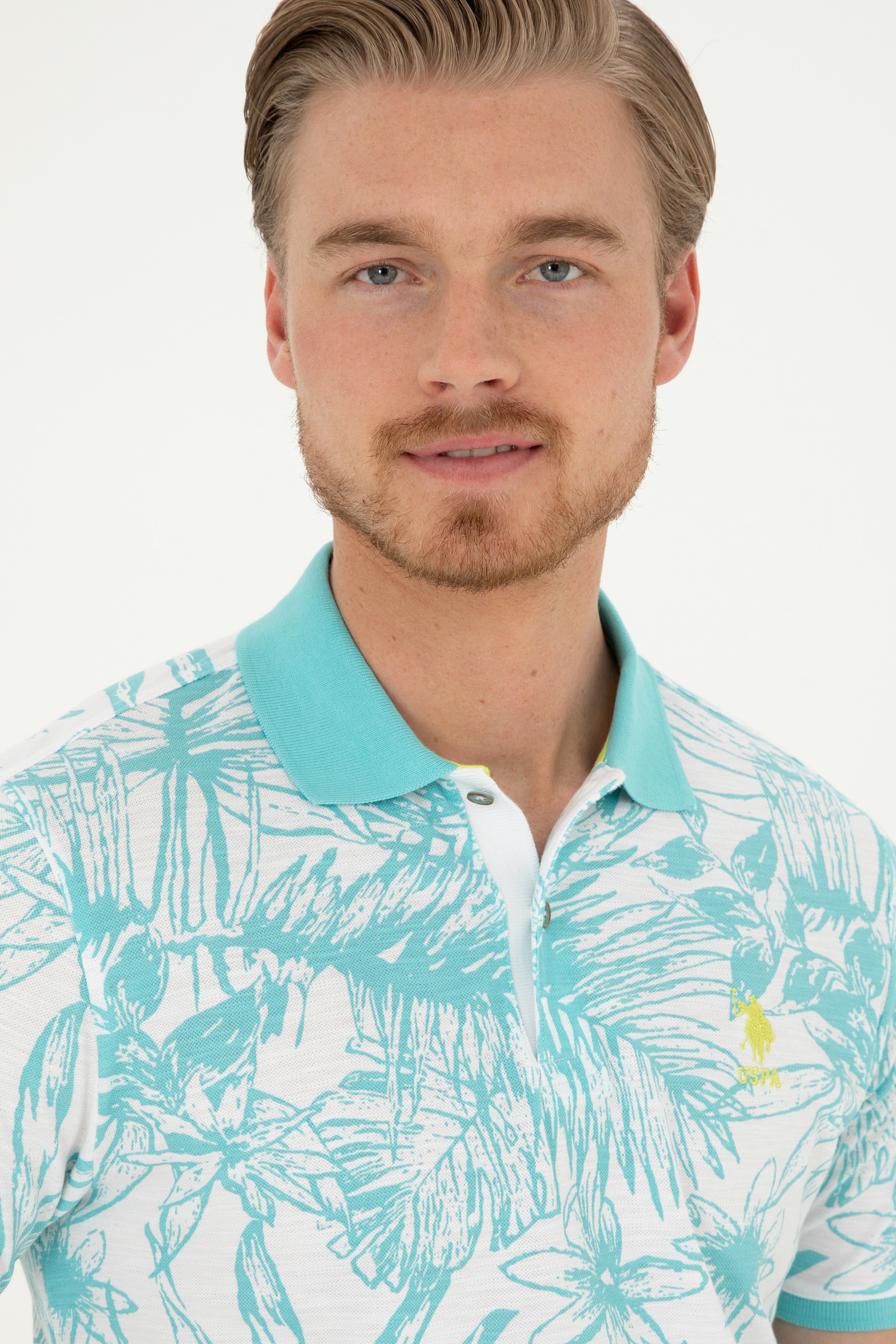 Erkek Regular Fit Polo Yaka Mint Tişört - Image 2