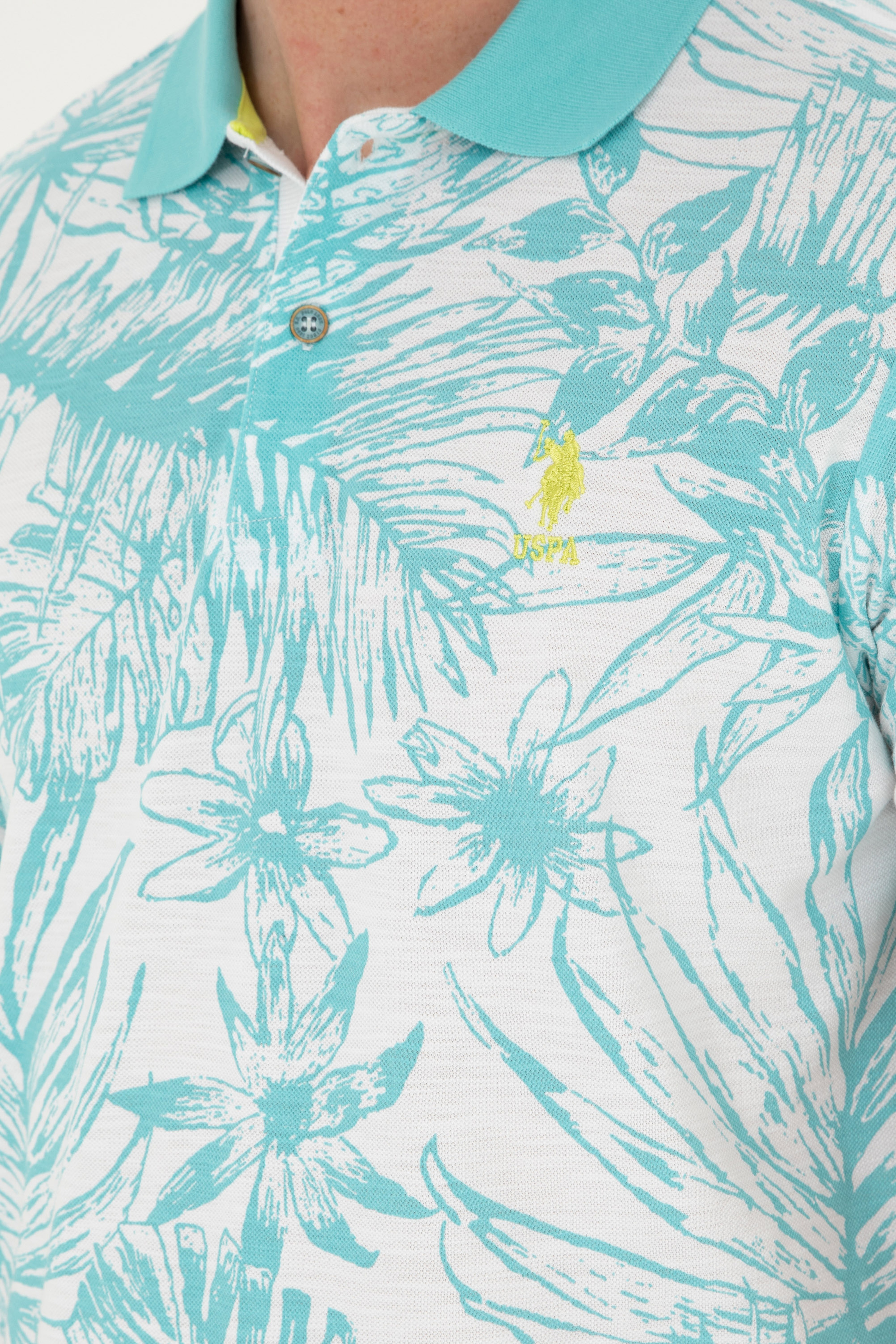 Erkek Regular Fit Polo Yaka Mint Tişört - Image 7