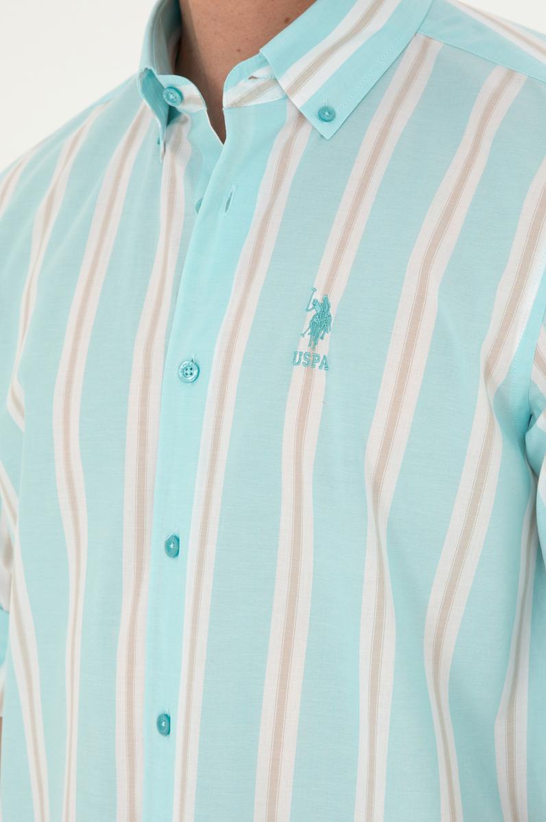 Erkek Mint Uzun Kollu Gömlek