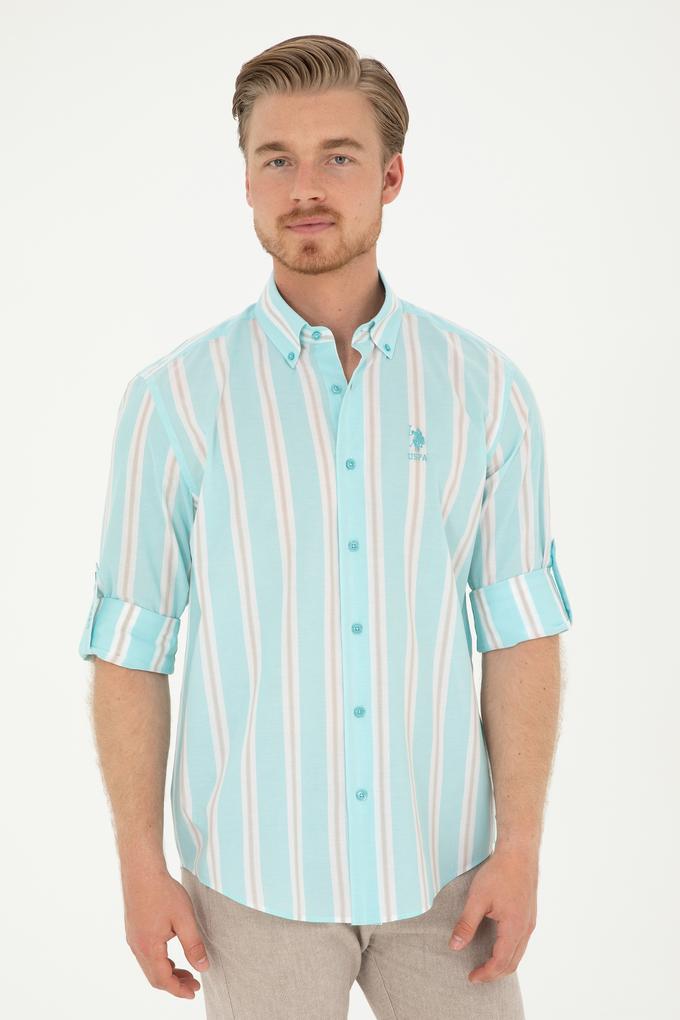 Erkek Mint Uzun Kollu Gömlek