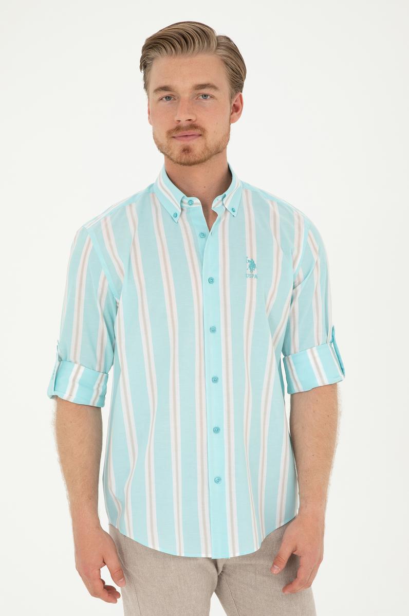 Erkek Mint Uzun Kollu Gömlek