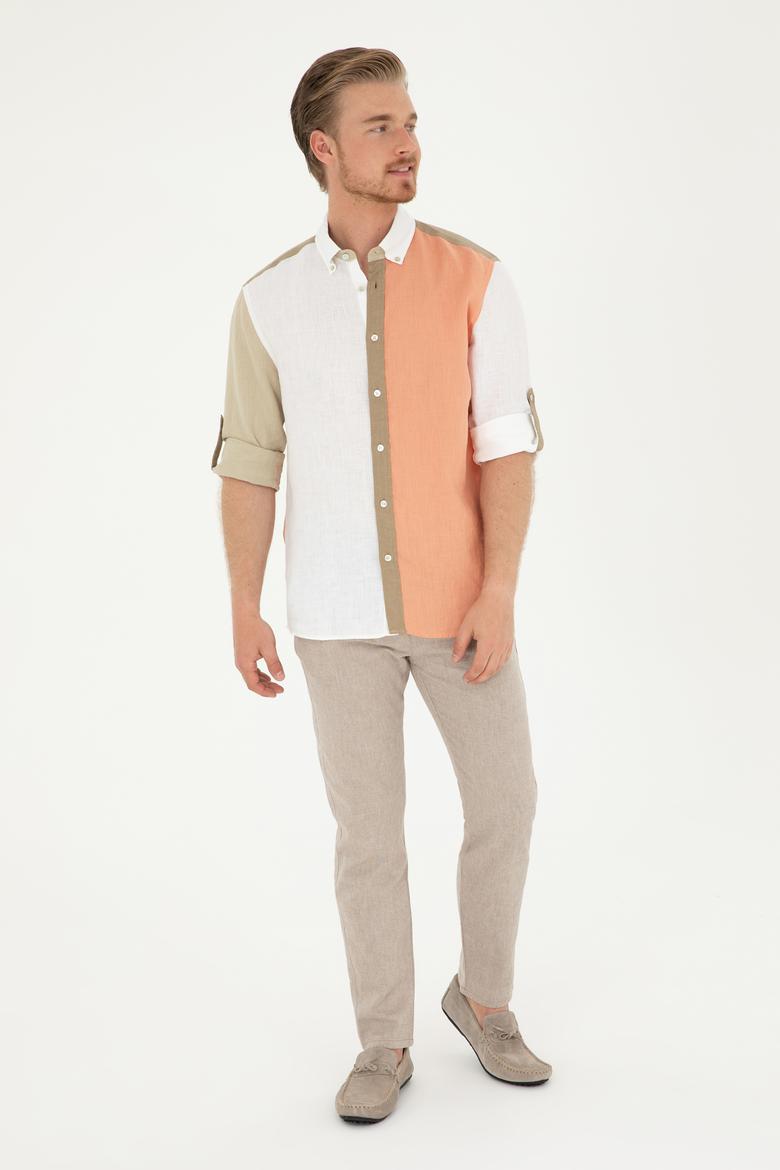 Erkek Somon Uzun Kollu Gömlek - 50283808026