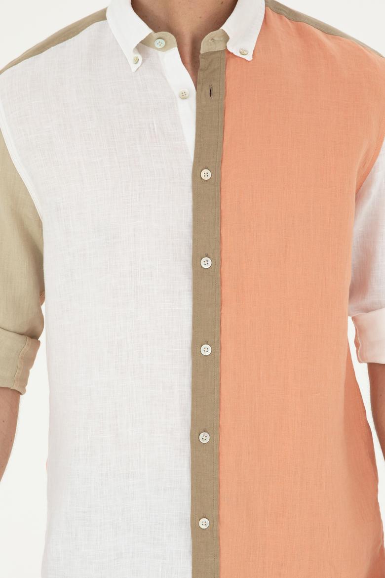 Erkek Somon Uzun Kollu Gömlek - 50283808026