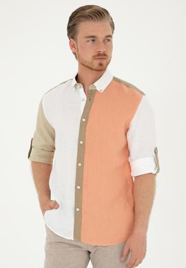 Erkek Somon Uzun Kollu Gömlek - 50283808026