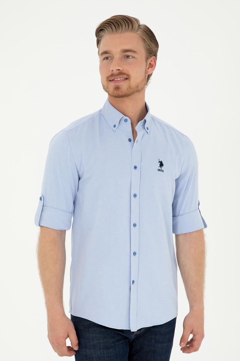 Erkek Açık Mavi Uzun Kollu Gömlek