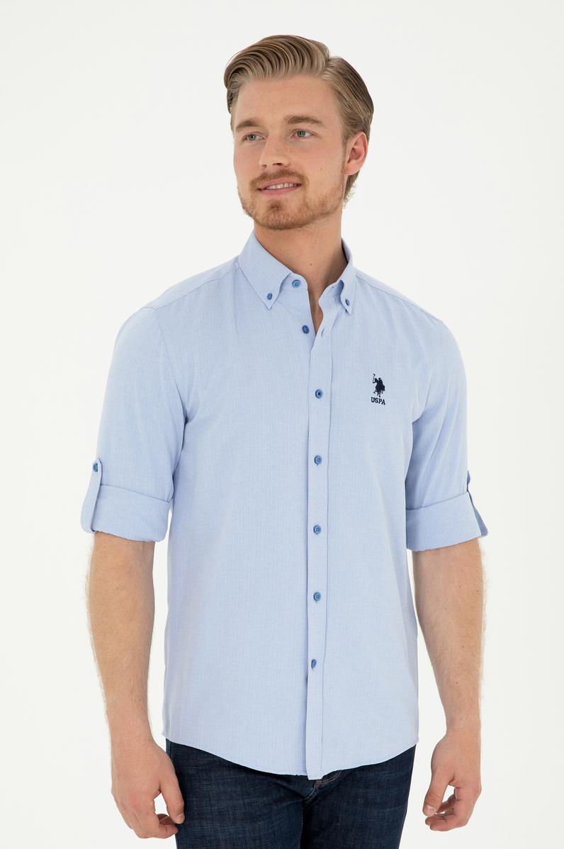 Erkek Açık Mavi Uzun Kollu Gömlek