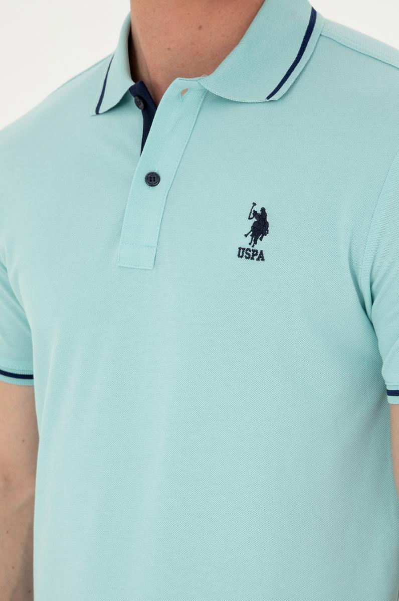 Erkek Su Yeşili Basic Tişört