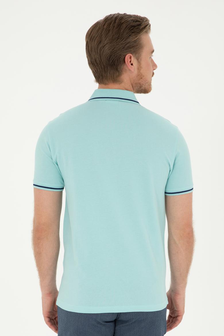 Erkek Su Yeşili Basic Tişört - 50284631106