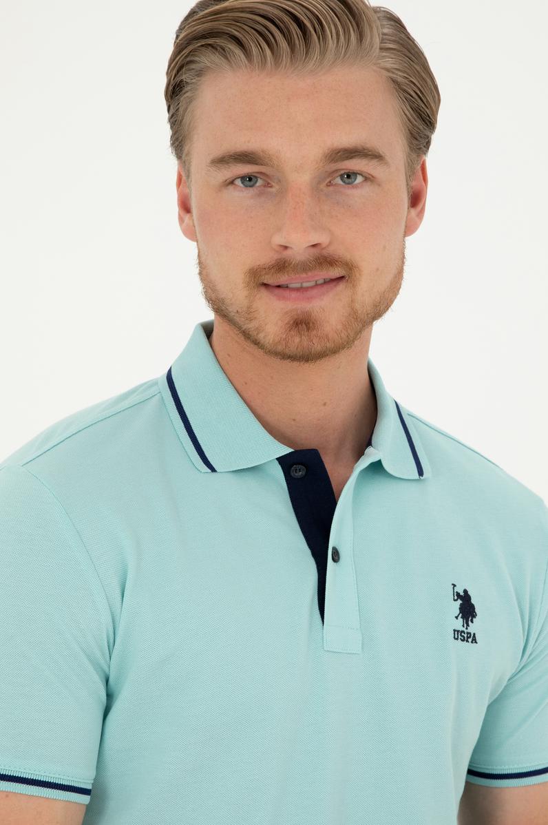 Erkek Su Yeşili Basic Tişört