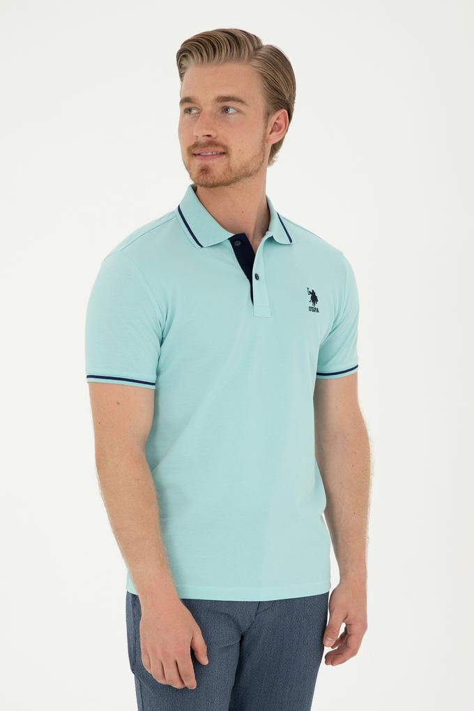 Erkek Su Yeşili Basic Tişört