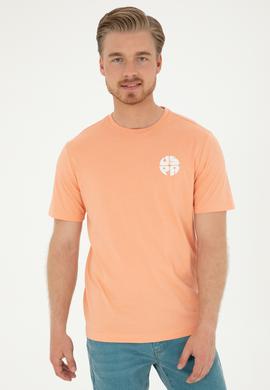 Erkek Regular Fit Bisiklet Yaka Somon Tişört - 50287037026