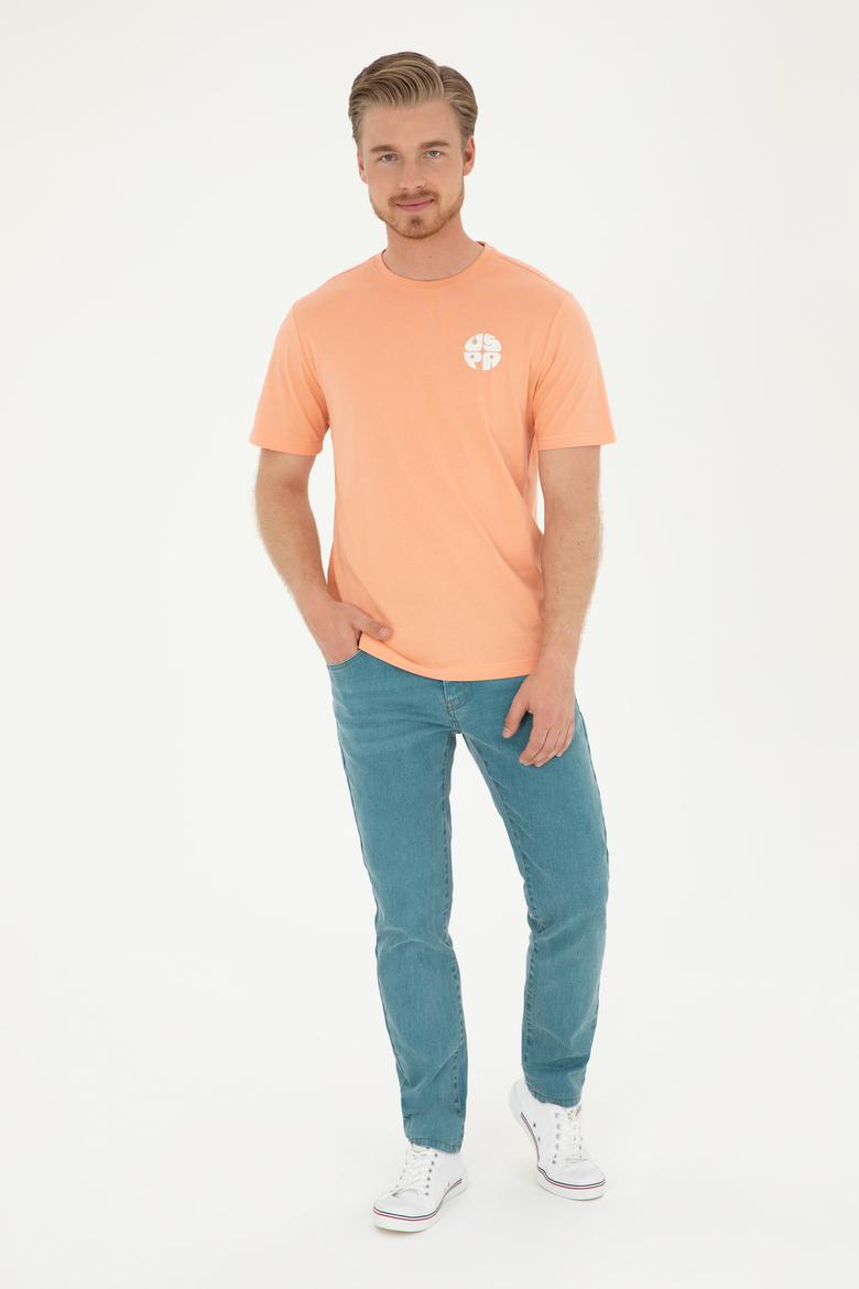 Erkek Regular Fit Bisiklet Yaka Somon Tişört - 50287037026