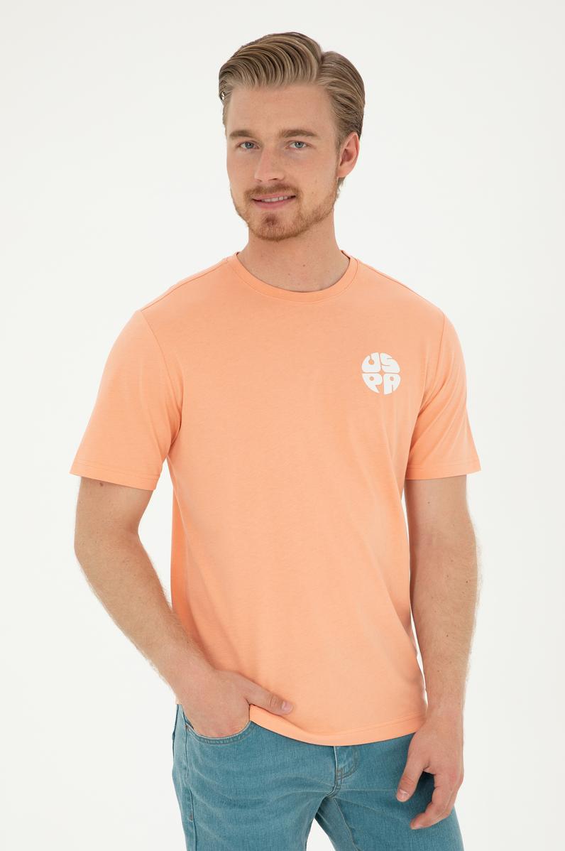 Erkek Regular Fit Bisiklet Yaka Somon Tişört