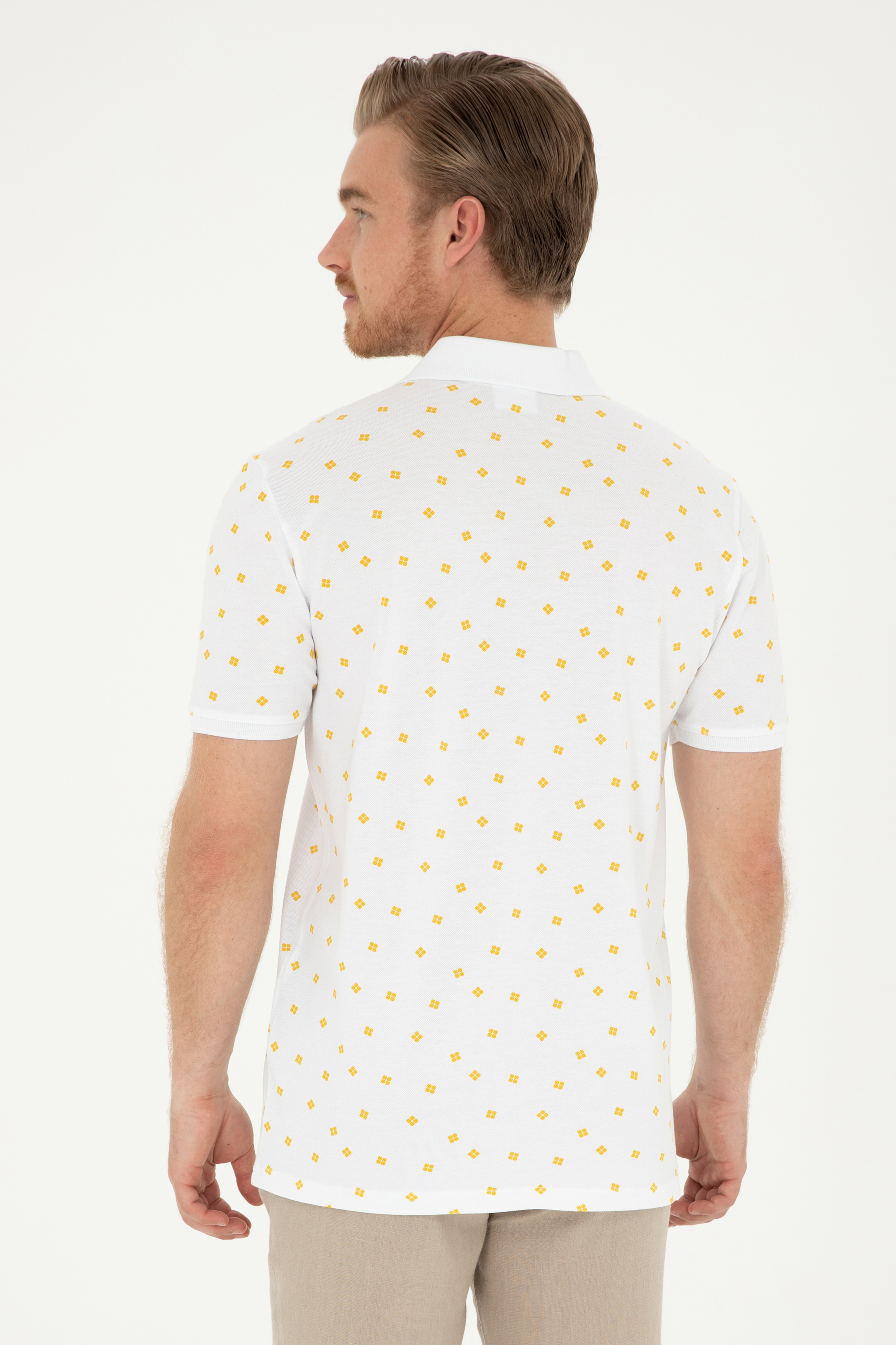 Erkek Regular Fit Polo Yaka Safran Tişört