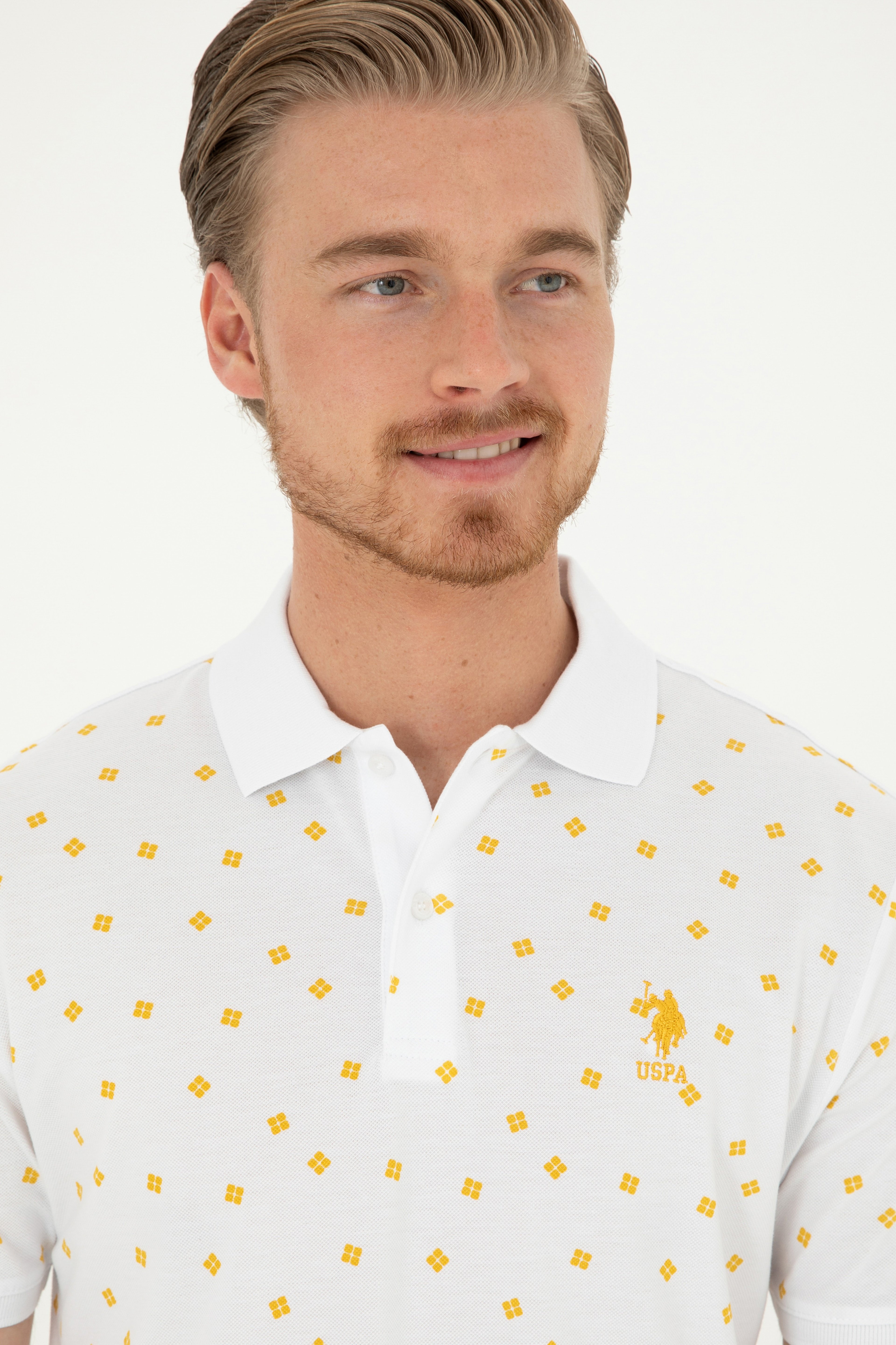 Erkek Regular Fit Polo Yaka Safran Tişört - Image 2
