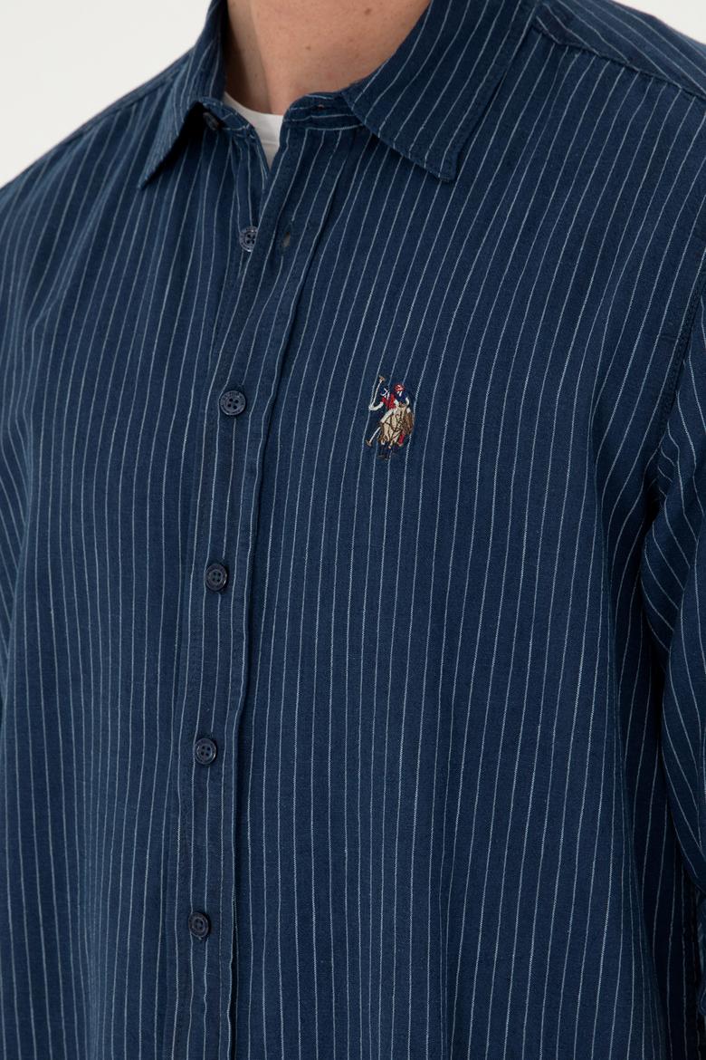 Erkek Koyu Mavi Jean Gömlek - 50281930007