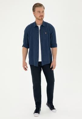 Erkek Koyu Mavi Jean Gömlek - 50281930007