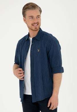 Erkek Koyu Mavi Jean Gömlek - 50281930007