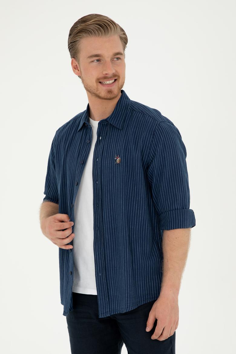 Erkek Koyu Mavi Jean Gömlek - 50281930007