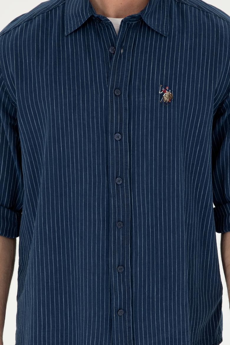 Erkek Koyu Mavi Jean Gömlek - 50281930007