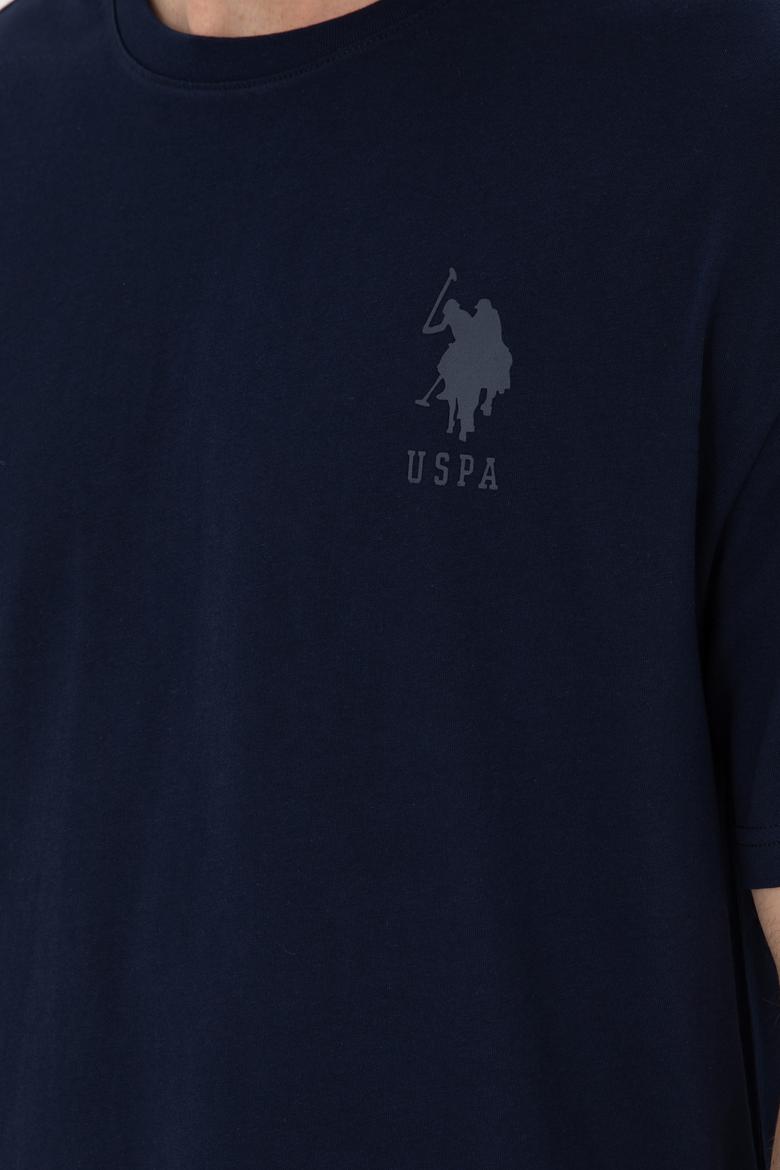 Erkek Comfort Fit Bisiklet Yaka Lacivert Tişört - 50281079007