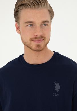 Erkek Comfort Fit Bisiklet Yaka Lacivert Tişört - 50281079007