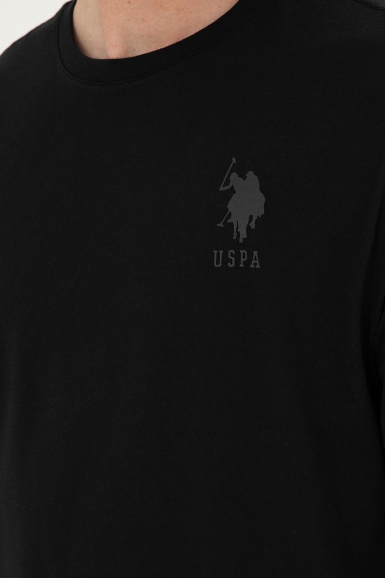 Erkek Comfort Fit Bisiklet Yaka Siyah Tişört - 50281079071