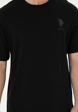 Erkek Comfort Fit Bisiklet Yaka Siyah Tişört - 50281079071