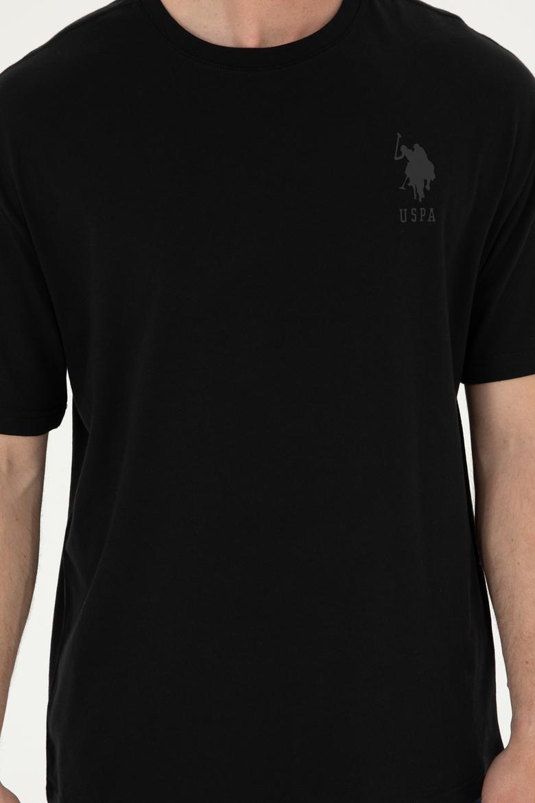 Erkek Comfort Fit Bisiklet Yaka Siyah Tişört - 50281079071