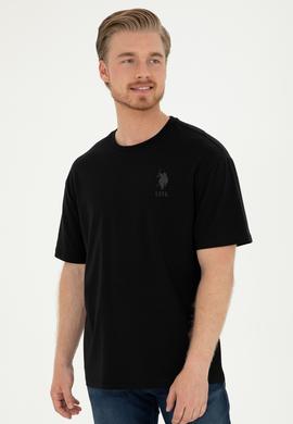 Erkek Comfort Fit Bisiklet Yaka Siyah Tişört - 50281079071