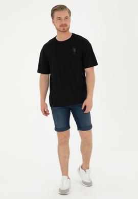 Erkek Comfort Fit Bisiklet Yaka Siyah Tişört - 50281079071