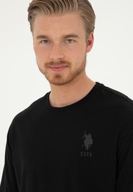 Erkek Comfort Fit Bisiklet Yaka Siyah Tişört - 50281079071