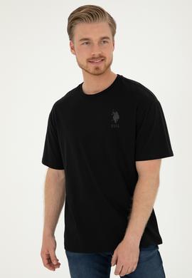 Erkek Comfort Fit Bisiklet Yaka Siyah Tişört - 50281079071