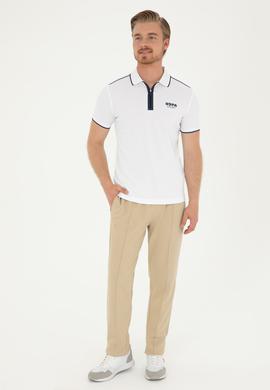 Erkek Slim Fit Polo Yaka Beyaz Tişört - 50281505005